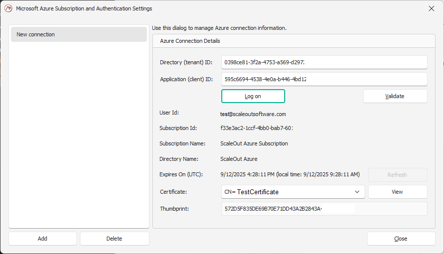 AzureValidatedConnection